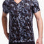 2(X)IST Charcoal/Golden-Poppy Pop-Camo Military Sport Mesh V-Neck Tee