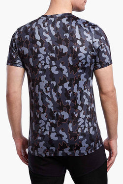 2(X)IST Charcoal/Golden-Poppy Pop-Camo Military Sport Mesh V-Neck Tee thumbnail 3
