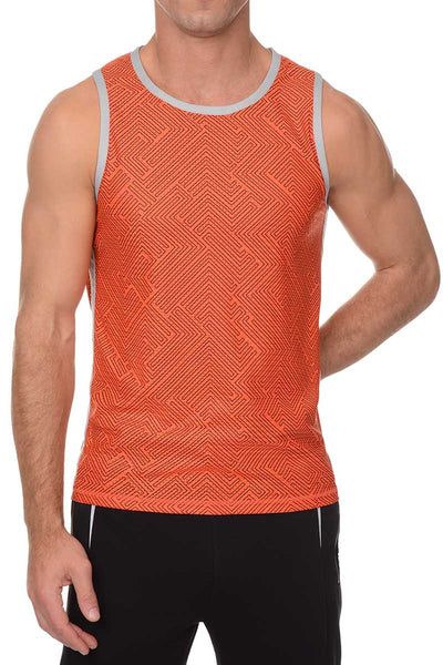 2(X)IST Cherry-Tomato Printed Mesh Muscle Tank