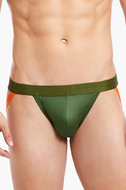 2(X)IST Chive-Green Military-Stripe Micro Jockstrap thumbnail 2