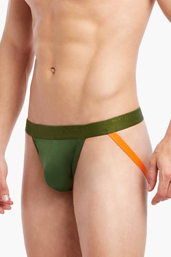 2(X)IST Chive-Green Military-Stripe Micro Jockstrap thumbnail 1