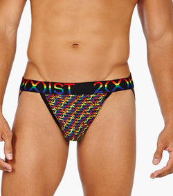 2(X)IST Cursive Pride Cotton Stretch Jock Strap thumbnail 1