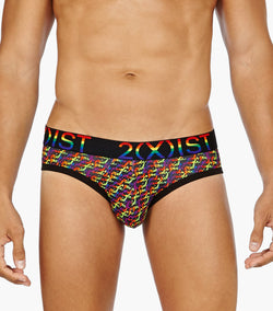 2(X)IST Cursive Pride Cotton Stretch No Show Brief thumbnail 1