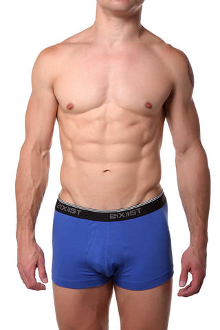 2(X)IST Dazzling-Blue Essential Cotton-Stretch No-Show Trunk