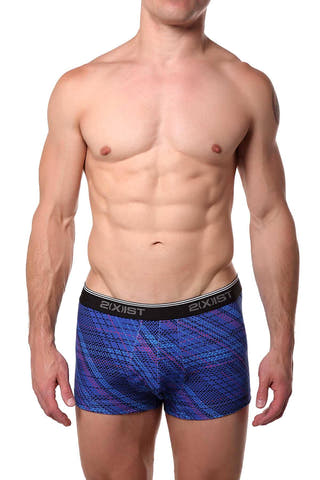 2(X)IST Dazzling Multi-Plaid Cotton-Stretch No-Show Trunk