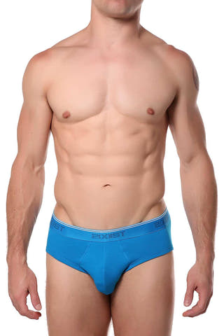 2(X)IST Directoire-Blue Essential Cotton-Stretch Contour-Pouch No-Show Brief