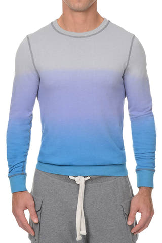 2(X)IST Directoire-Blue/Spectrum Dip-Dyed Crew-Neck Pullover