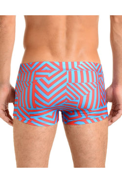 2(X)IST Electric Red Block Stripe Swim Trunk thumbnail 2