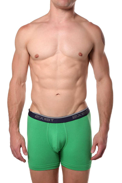 2(X)IST Emerald-Green Essential Cotton-Stretch Boxer Brief