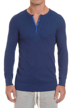 2(X)IST Estate-Blue Core Waffle Henley thumbnail 1
