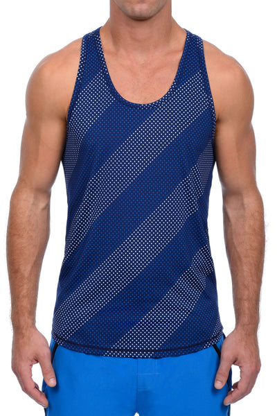 2(X)IST Estate-Blue Dot-Print Trainer Tech Racerback Tank