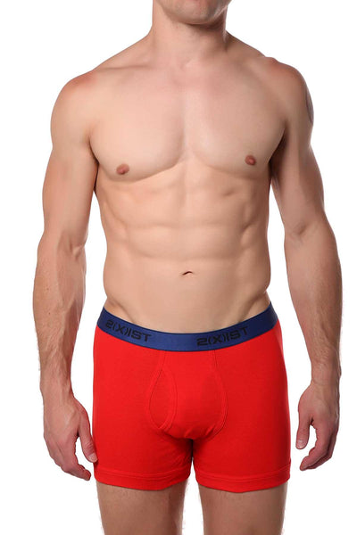 2(X)IST Flame-Red Essential Cotton Boxer Brief