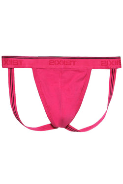 2(X)IST Fuchsia Essential Cotton-Stretch Jockstrap thumbnail 2