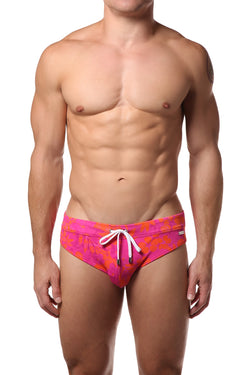 2(X)IST Fuchsia Purple Tie-Dye Floral Swim Brief thumbnail 1