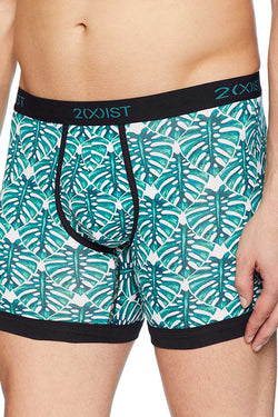 2(X)IST Green Palm-Print Graphic Cotton Boxer Brief thumbnail 1