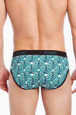 2(X)IST Green-Palm Print Graphic Cotton No-Show Brief thumbnail 4