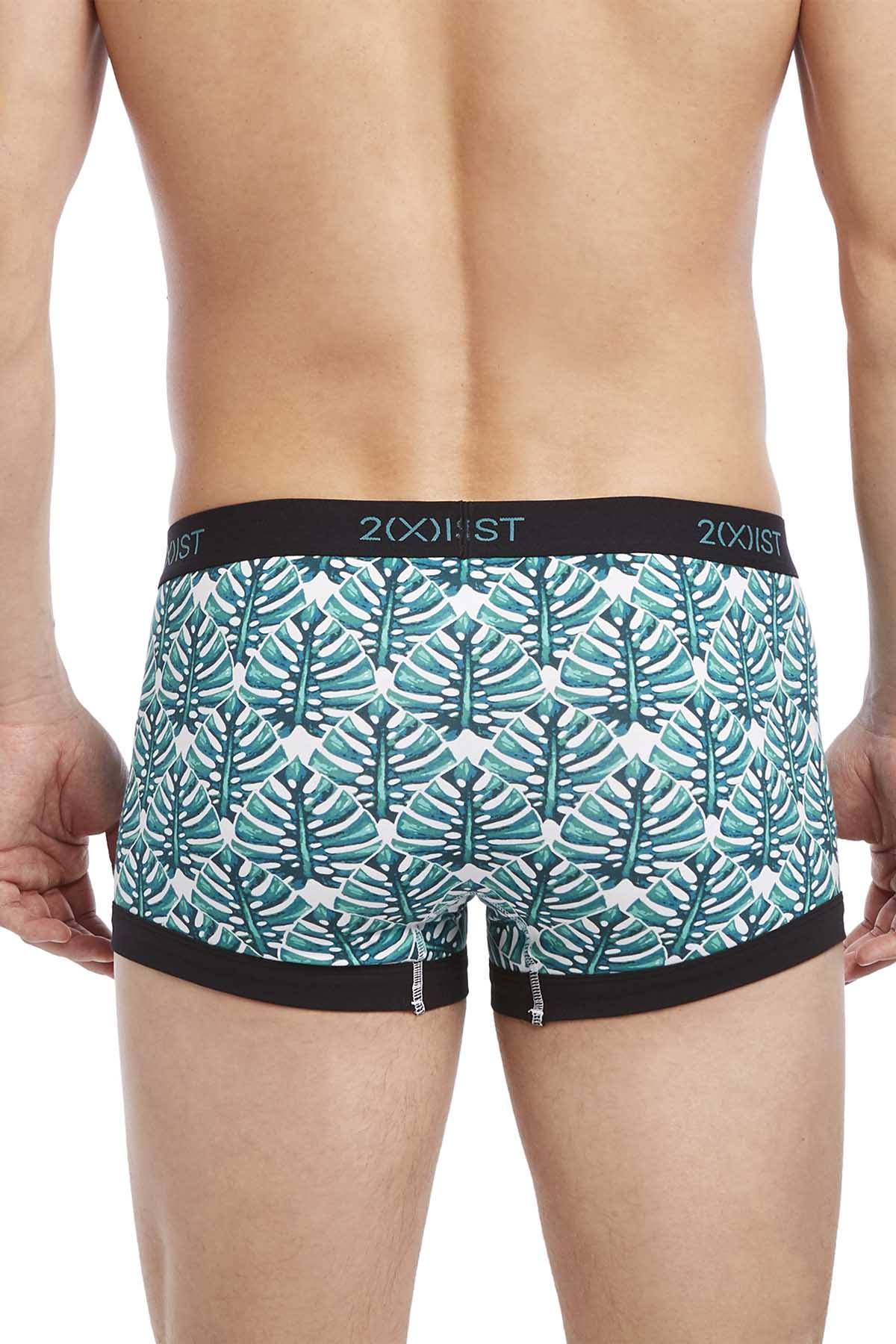 2(X)IST Green Palm-Print Graphic Cotton No-Show Trunk