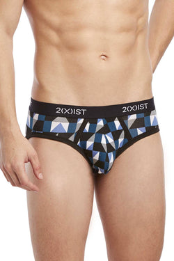 2(X)IST Grey/Blue American-Geo Print Graphic Cotton No-Show Brief thumbnail 1