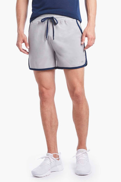 2(X)IST Grey/Navy Contrast-Binding Retro Jogger Short