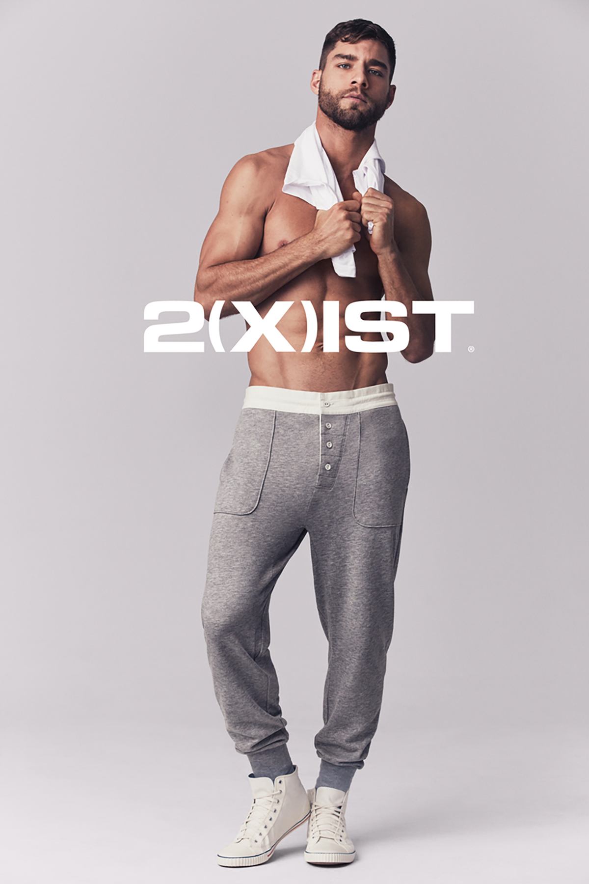 2(X)IST Heather-Grey Heritage Cotton-Blend Jogger Pant