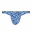 2(X)IST Lapis-Blue Cheetah-Print Sliq-Micro Y-Back Thong