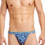2(X)IST Lapis-Blue Cheetah-Print Sliq-Micro Y-Back Thong