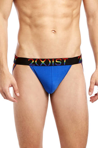 2(X)IST Lapis Blue Pride Cotton Stretch Jockstrap