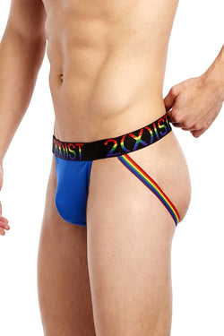 2(X)IST Lapis Blue Pride Cotton Stretch Jockstrap thumbnail 2
