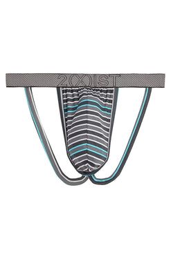 2(X)IST Lead Double-Stripe Speed Dri Mesh Jockstrap thumbnail 2
