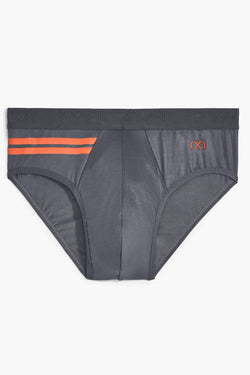 2(X)IST Lead-Grey Military-Stripe Micro Sport No-Show Brief thumbnail 3