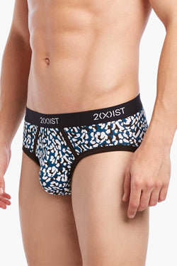 2(X)IST Legion-Blue Cheetah-Print Graphic Cotton No-Show Brief thumbnail 2