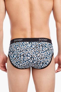 2(X)IST Legion-Blue Cheetah-Print Graphic Cotton No-Show Brief thumbnail 4