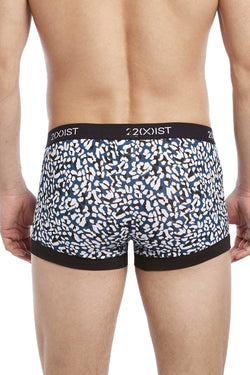 2(X)IST Legion-Blue Cheetah-Print Graphic Cotton No-Show Trunk thumbnail 2