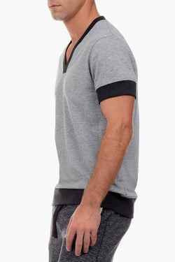 2(X)IST Light Heather Grey Short Sleeve V-Neck Sweatshirt thumbnail 2