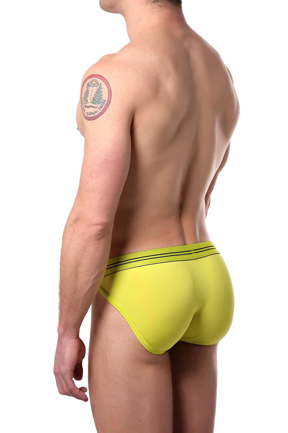 2(X)IST Lime-Punch Two-Tone Speed-Dri Sport-Mesh Brief