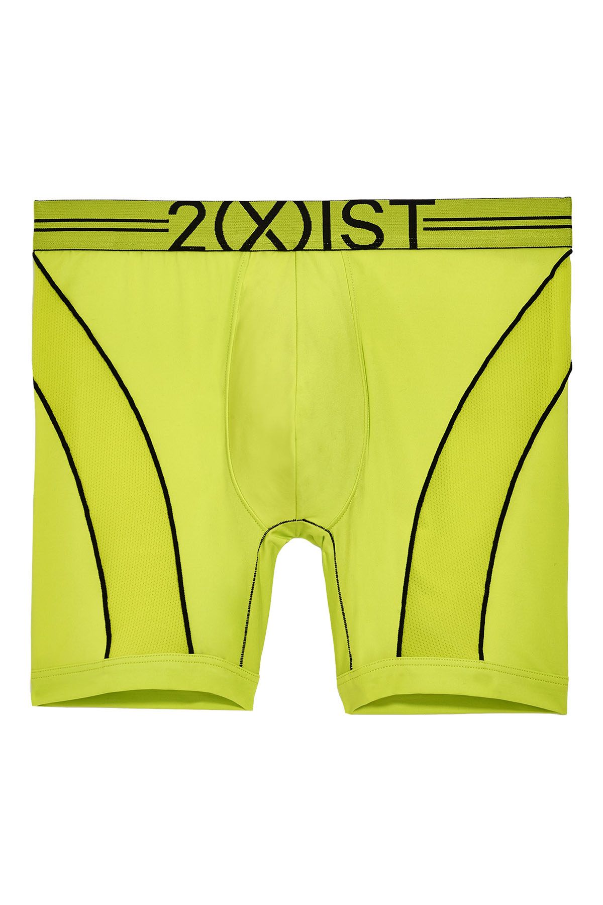 2(X)IST Lime-Punch Two-Tone Speed-Dri Sport-Mesh No-Show Boxer Brief