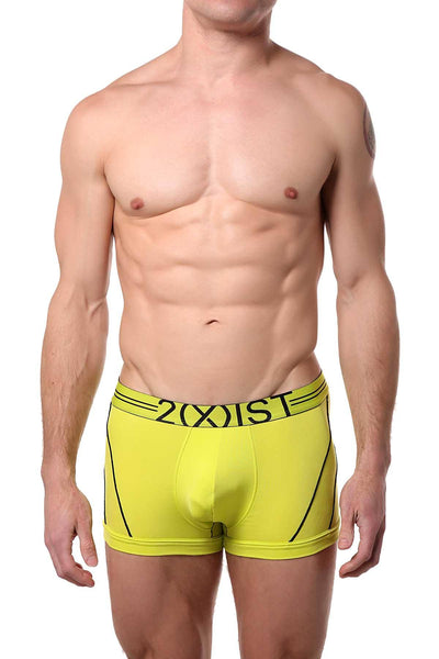 2(X)IST Lime-Punch Two-Tone Speed-Dri Sport-Mesh No-Show Trunk