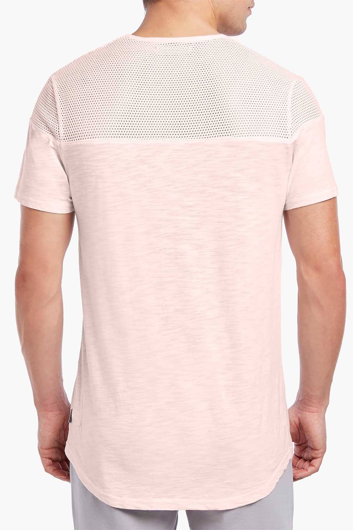 2(X)IST Millenial-Pink Resort-Spa Mesh Textured Jersey Tee