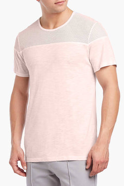2(X)IST Millenial-Pink Resort-Spa Mesh Textured Jersey Tee thumbnail 2