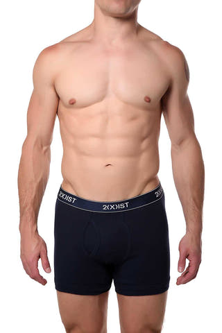 2(X)IST Navy-Blue Essential Cotton Boxer Brief