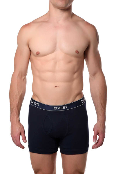 2(X)IST Navy-Blue Essential Cotton Boxer Brief