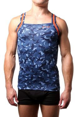 2(X)IST Navy Camo Square Cut Tank thumbnail 1