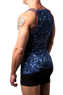 2(X)IST Navy Camo Square Cut Tank thumbnail 2