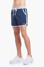 2(X)IST Navy/White Contrast-Binding Retro Jogger Short