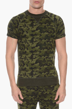2(X)IST Olive Camo Crewneck Short Sleeve Sweatshirt thumbnail 1