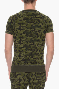 2(X)IST Olive Camo Crewneck Short Sleeve Sweatshirt thumbnail 3