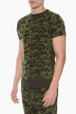 2(X)IST Olive Camo Crewneck Short Sleeve Sweatshirt thumbnail 2