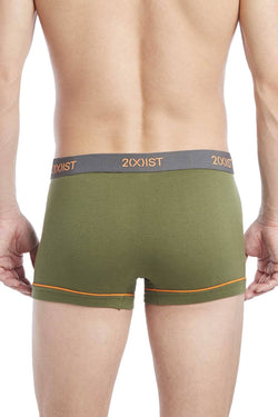 2(X)IST Olive/Hazard-Orange Graphic Cotton No-Show Trunk thumbnail 2