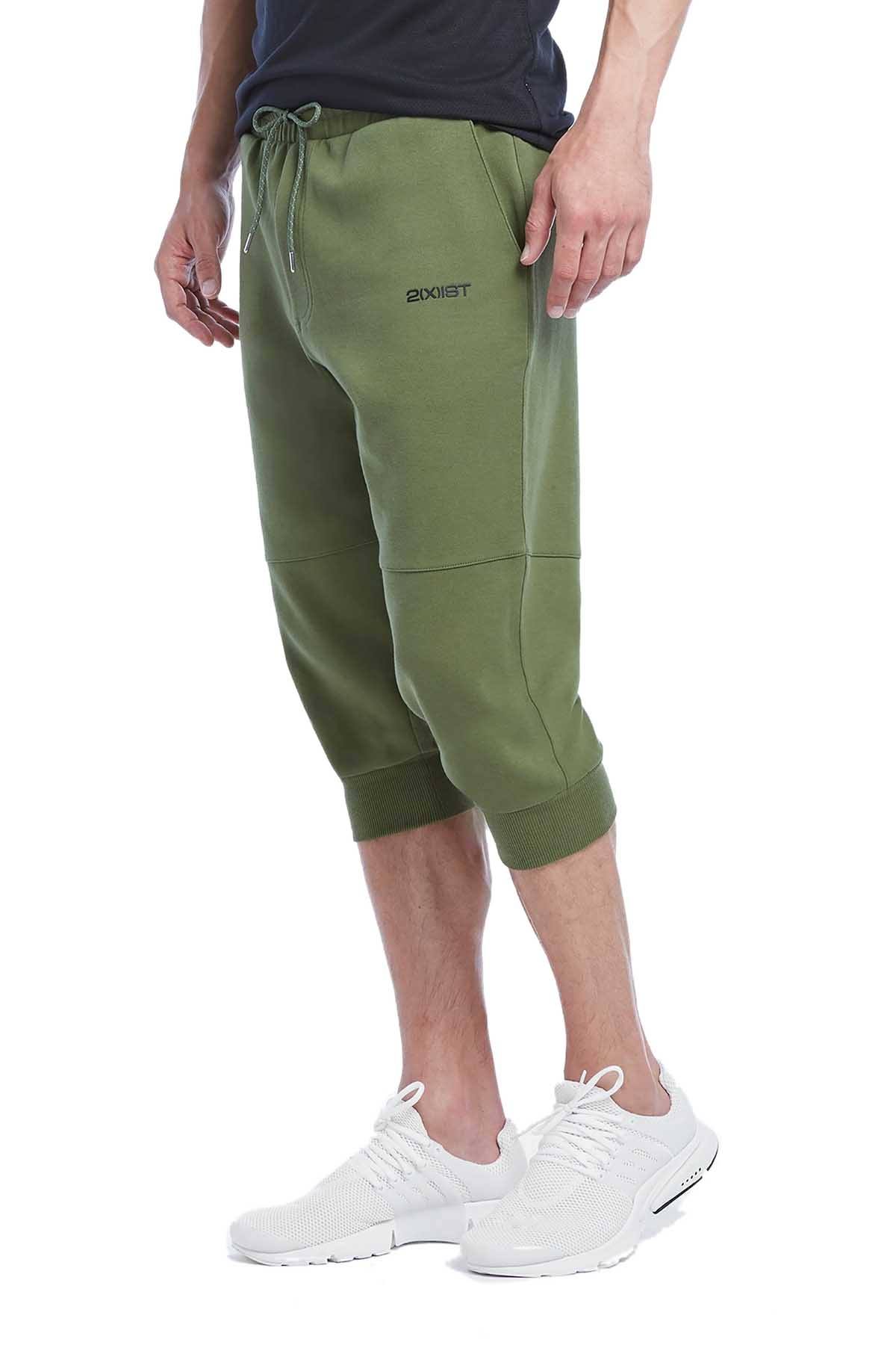 2(X)IST Olive Military Sport Cropped Sweatpant