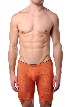 2(X)IST Orange Atomic Print Sliq Micro Sport Boxer Brief thumbnail 1